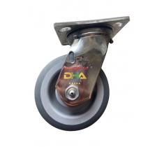 Bánh xe cao su 125mm càng Inox 304 xoay
