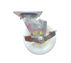 Bánh xe PA 150mm càng inox 304 khóa