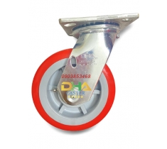 Bánh xe 150mm PU lõi nhựa càng 304 xoay