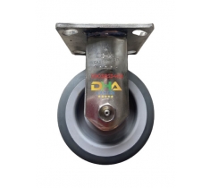 Bánh xe cao su 125mm càng Inox 304 cố định