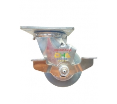 Bánh xe cao su 100mm càng Inox khóa