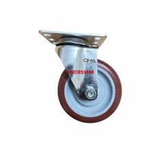 Bánh xe PU 100*32mm càng inox xoay