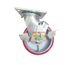 Bánh xe PUG 125mm càng inox 304 khóa