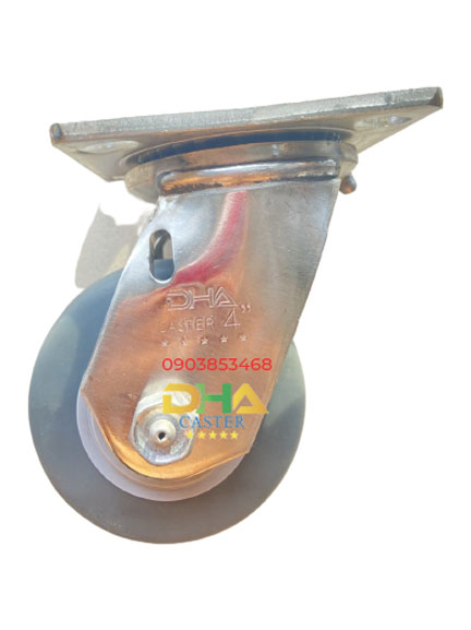Bánh xe cao su 4x2 càng inox