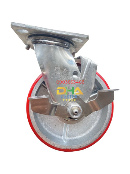 Bánh xe PUG 150mm Inox 304 khóa