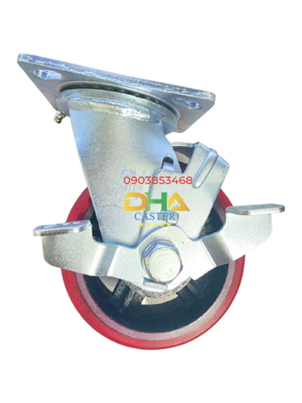 Bánh xe PU 4'' khóa