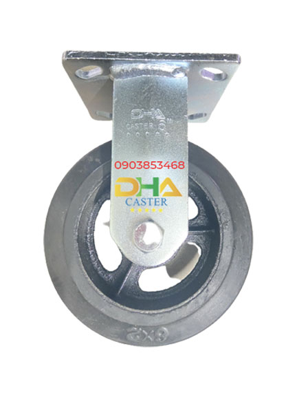 Bánh xe cao su gang 150mm cố đinh