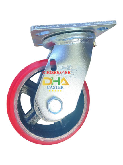 Bánh xe PU 125mm xoay