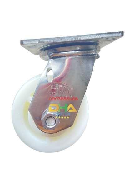 Bánh xe PA 100mm càng inox xoay