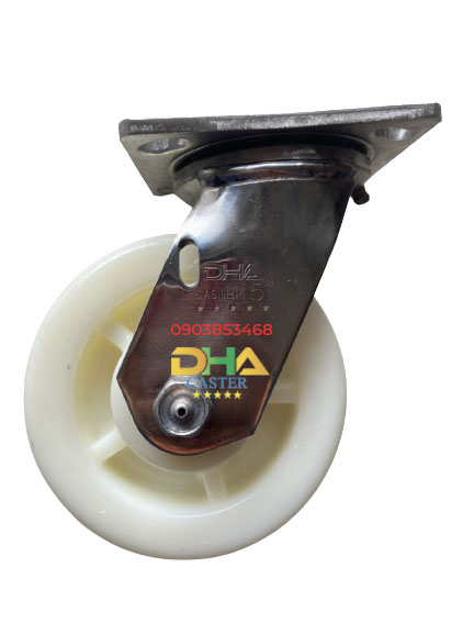 Bánh xe PA 125mm càng inox xoay