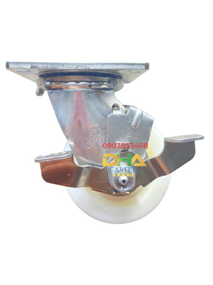 Bánh xe Nylon 100x50mm khóa càng inox