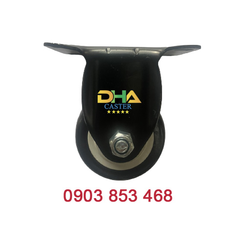 Bánh xe PU đen cố định