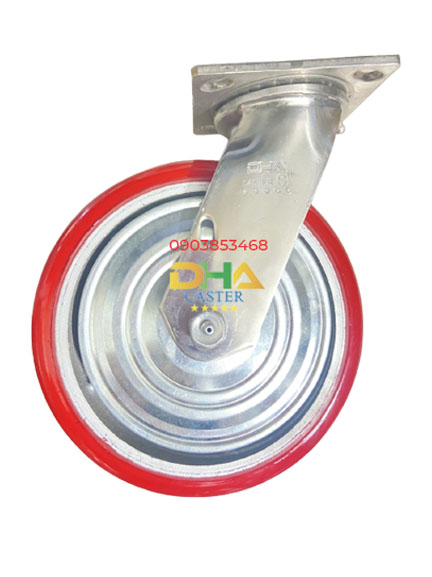 Bánh xe PUK 200mm càng inox xoay