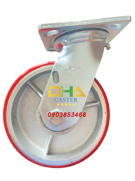 Bánh xe PU gang 150mm xoay