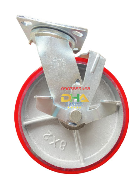 DHA CASTER 8'' - Bánh xe PU gang 200 khóa