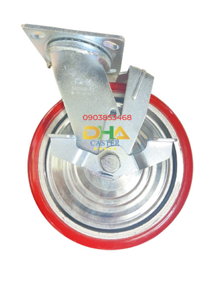 DHA CASTER 8'' Bánh xe PU Hàn Quốc 200x50 khóa