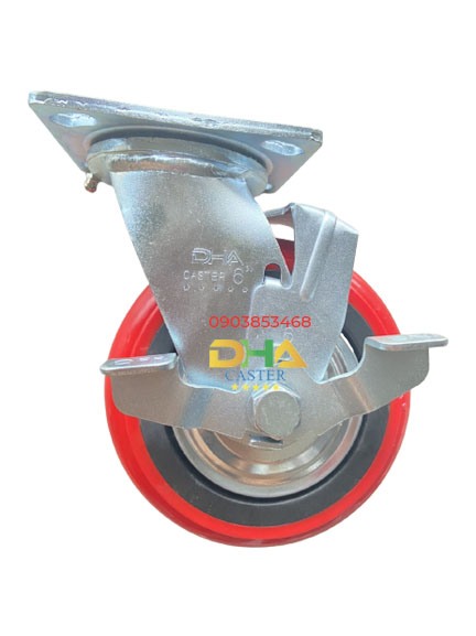 Bánh xe 150*50 PU lõi nhựa khóa